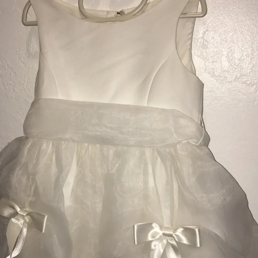 Davids bridal flower girl satin bow dress - Picture 3 of 4